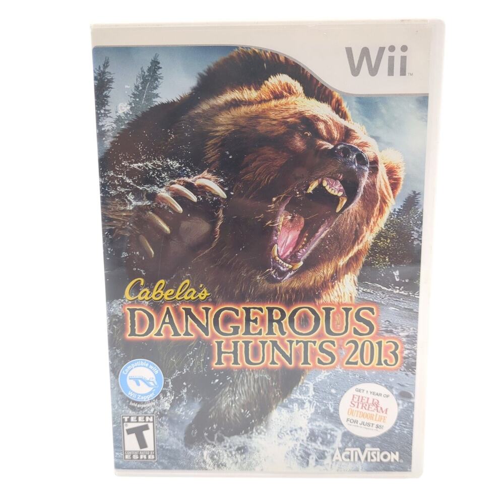 Cabelas Dangerous Hunts 2013 Wii Video Game Hunting Shooter Co-Op Tested CIB
